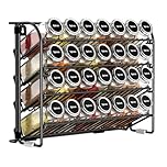 CHARMDI Spice rack，4 Tier Spice Rack Free Standing Spice Rack Organiser without Jars Metal Seasoning Rack for Kitchen, Countertop, Cupboard, Pantry, (Black)