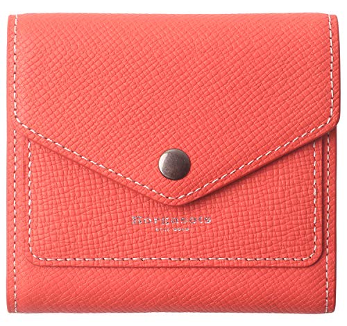 Borgasets Women's RFID Blocking Small Compact Bifold Leather Pocket Wallet Ladies Mini Purse (Crosshatch Red)