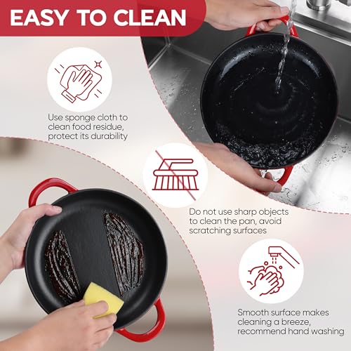 اي فار فرن هولندي لخبز العجين المخمر، فرن هولندي دائري 6 كوارت من الحديد الزهر المطلي بالمينا للخبز الحرفي المنزلي، غطاء قبة وقاعدة مسطحة، داخلي اسود غير لامع ومتين، امن للاستخدام في الفرن حتى 500