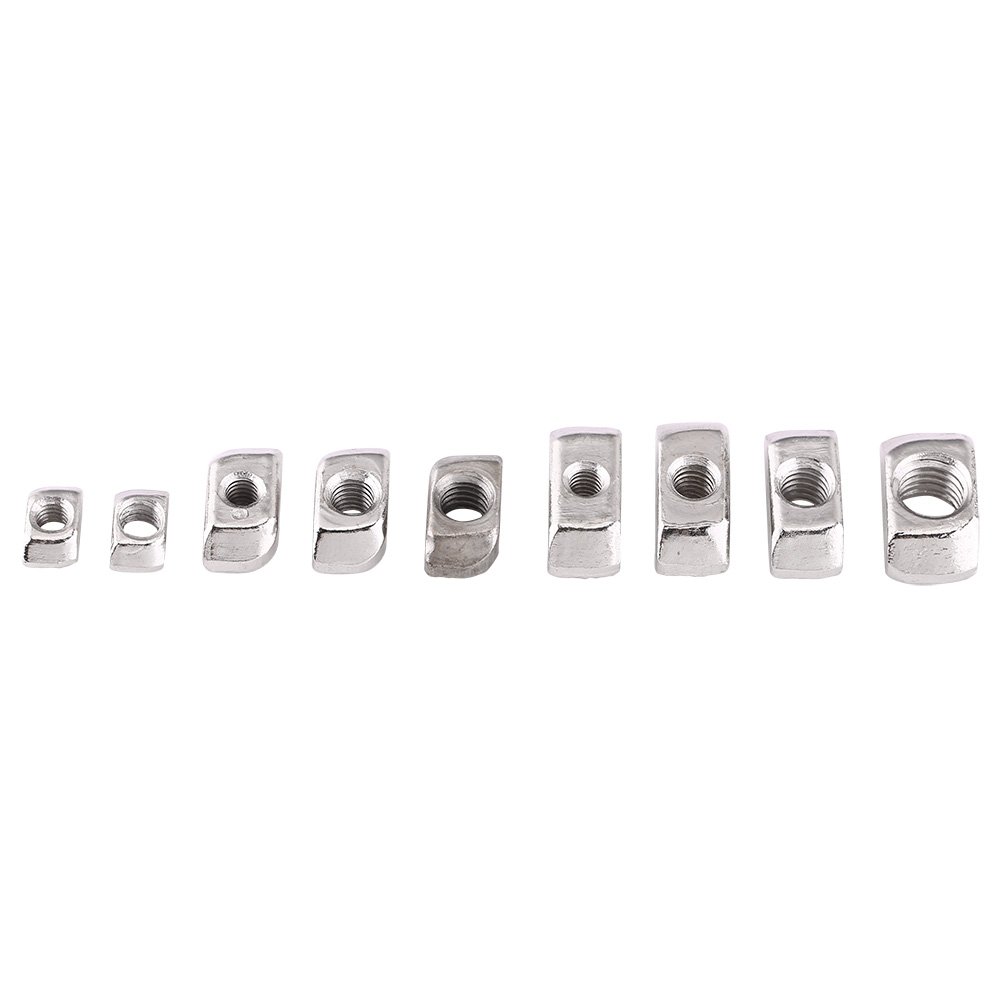 50Pz M8 T Scanalatura Dado Femmina d'Argento in Acciaio al Carbonio Placcato Zincato, Standard Europeo Profilo in Alluminio per Estrusione(EU40-M8 × 19,5 × 10)