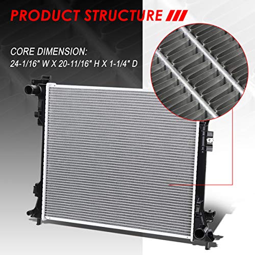 Image of Auto Dynasty Radiator Compatible with 2008-2016 Dodge Grand Caravan /VW Routan /Town&Country, DPI 13064 Factory Style 1-Row Cooling Radiator, Aluminum Core