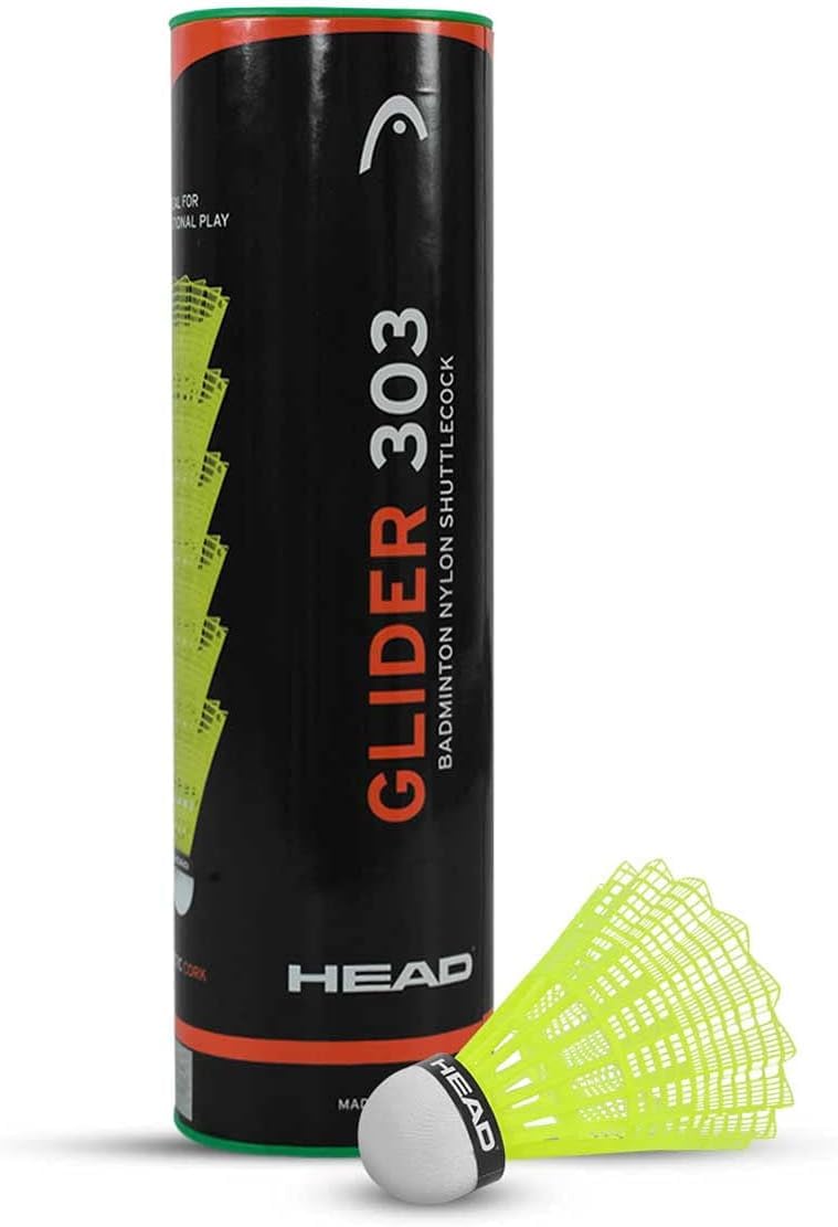 HEAD Glider 303 Nylon Shuttlecock with Natural Cork, Speed- Medium/Slow, Colour - Green, (Pack of 6) (B08SL89RN4) Amazon Price History, Amazon Price Tracker