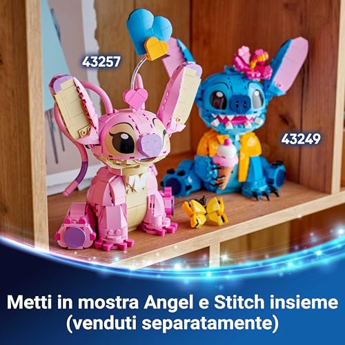 | Disney Angel - Lilo & Stitch Giocattolo da Costruire - Personaggio da Esposizione in Mattoncini con 3 Palloncini a Cuore e Farfalla - Regalo per Bambine, Bambini da 9 Anni e Fan Adulti - 43257 - Lego - Immagine 6