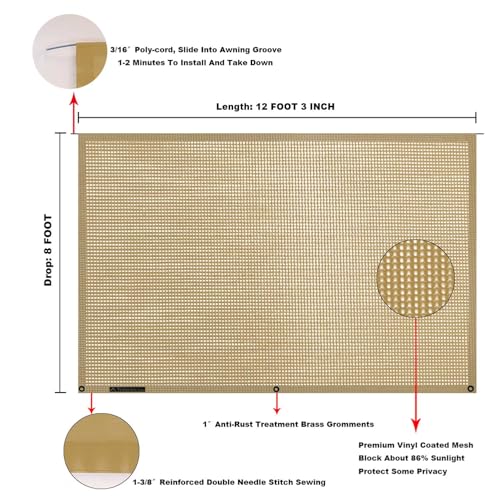 Image of RV Awning Mesh Sun Shade Screen for Motorhome Camper Trailer Sunshade