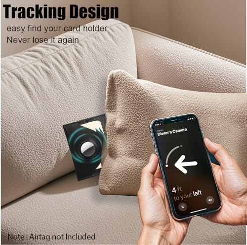 Business Card Holder,Leather Slim Wallet for Men & Women,2 Sided Slim Card Holder Wallet,Up to hold 20 caeds, Men's Wallet with Airtag Slot,Including Gift Box3