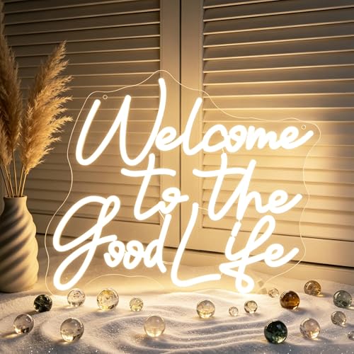 Image of Warm White Neon Sign Led Neon Lights Signs for Wall Decor USB Powered Led Signs for Room Decoration-Welcome to The Good Life