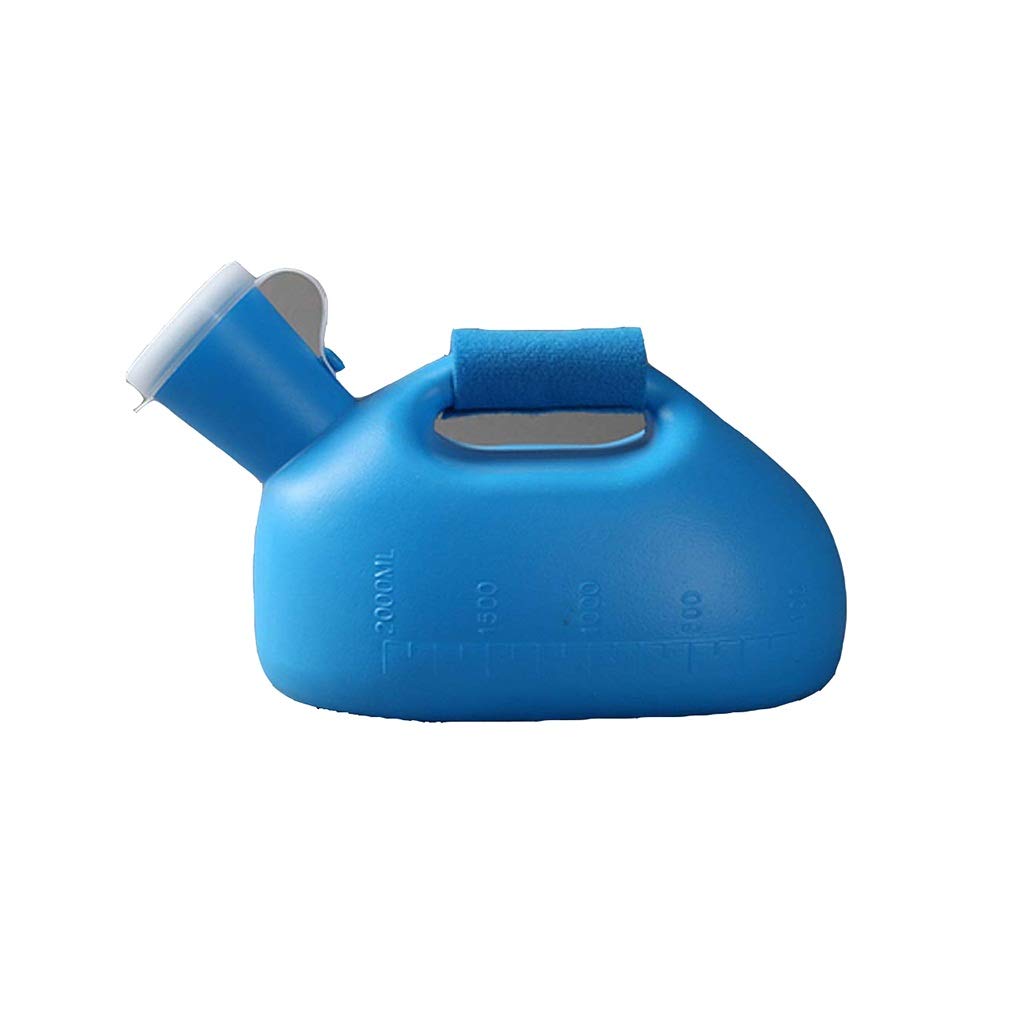 HYQOUKLR Male Portable Travel Pee Bottles, Travel Urinal Bottle With Screw Cap 2000ml Multicolor(Blue)