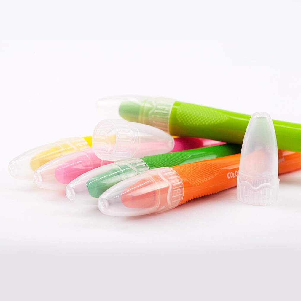 YYMIYU Thin Rod Colorful Stick Pen 36 Color Rotating Washable Crayons Water Soluble