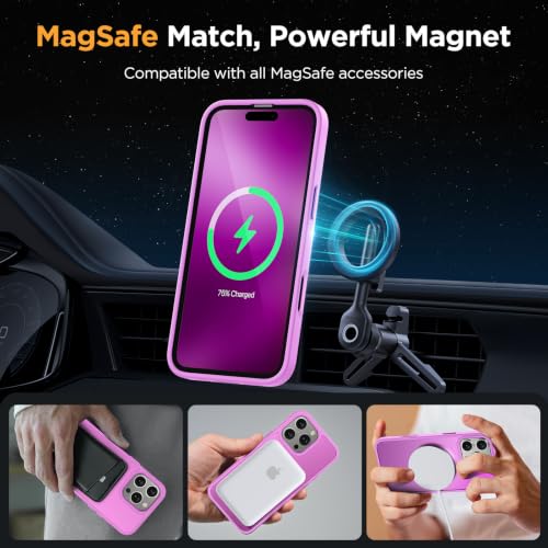Image of Miracase Magnetic for iPhone 16 Pro Max Case, 6.9 inch, Slim, Lilac Pink