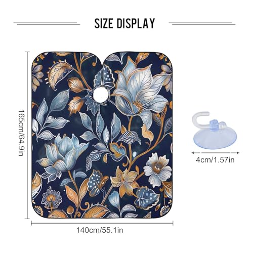 Capa de corte de cabello floral elegante impermeable profesional para barbería con cierre ajustable de broche para peinados y peluquería miniatura 3