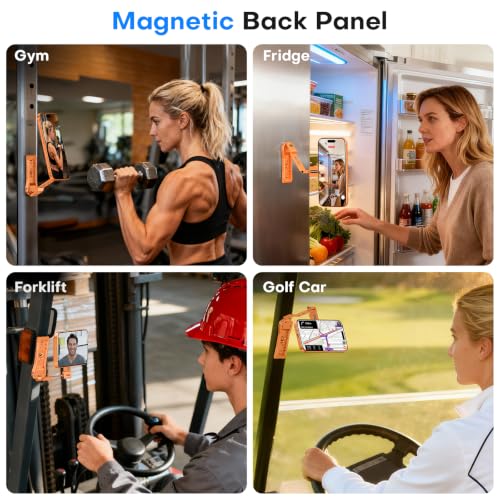 Image of OMOTON TP03 [Ultra-Slim] for MagSafe Tripod, 360 Rotating Magnetic Phone Tripod for iPhone 17 /16 Pro Max Air Women Men, Fold Cell Phone Stand with 1 /4 inch Screw & Hook Fits Vlog, Live, Travel, Orange