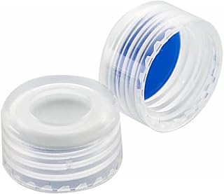 Wheaton W225334A-04 Natural ABC Screw Cap with 0.005 Blue PTFE/0.035 Silicone Liner, 9mm Diameter (Case of 1000)