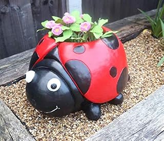 Primus Ladybird Planter Garden Ornament - Red