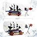 NAUTIMALL 11inch Black Pearl Pirate of The Caribbean Dual Model Ship in a Bottle Glass Ornament Gift for boy (Black Pearl 11”)