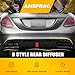 AMSPRAC B Style Rear Bumper Diffuser w/Exhaust Tips fit for Mercedes Benz C-Class W205 C63 C63S AMG Sedan 4Doors 2015-2021,Rear Lower Chin Lip Spoiler Splitter Exhaust Tips LED Red Light,Glossy Black