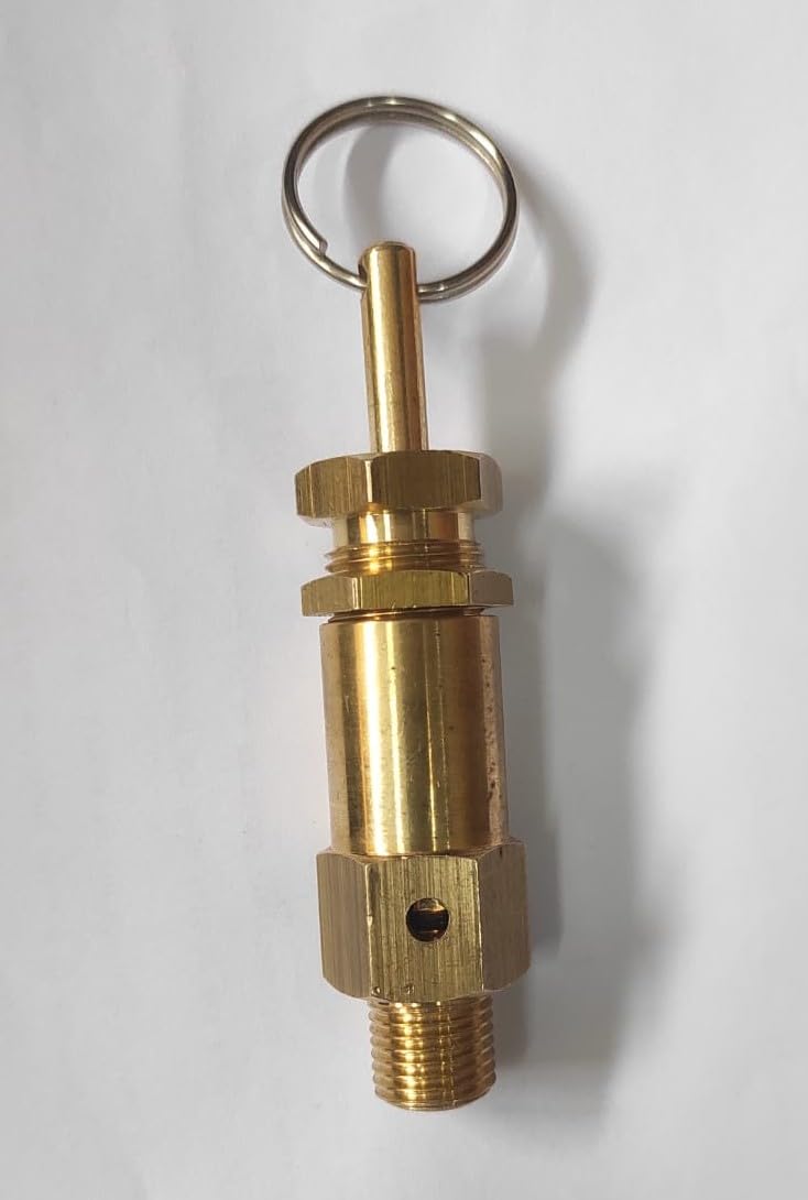 1/4" BSP Brass Heavy Duty Safety Valve Air Release Valve for Compresor Brass Air Compressor Pressure Valv Apply to Outdoor Industrial Compressor Check Valv Overpressure protection 1pc-image-1