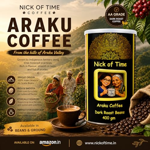 Nick Of Time Indian Araku Coffee Beans 400g miniatura 5