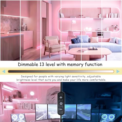 Image of 2 Set 30 FT Pink Led Lights Strip for Bedroom Decor Rope Lights Easy DIY Princess Bathroom Cuttable Strip Lights for Baby Room Living Room Kitchen Ceiling Wall Vanity Mirror Decoration