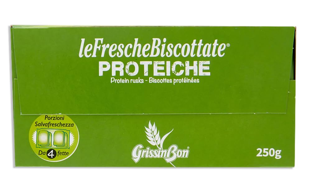 4X GrissinBon Le Fresche Biscottate Proteiche Fette Biscottate con Proteine in Porzioni Salva Freschezza 250g
