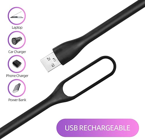 Miniatura 3 de lámpara LED USB para banco de energía (10 piezas) lámpara de cuidado ocular portátil mini con brazo flexible, lámparas de lectura USB de cuello