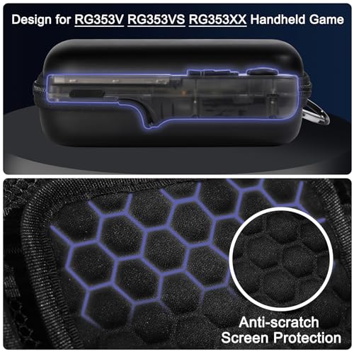 Case Compatible with RG353V/ RG35XX/ RG353VS Retro Handheld Game Console, RG35xx Case with Carabiner and Hand Strap, RG353v Case Easy to Use and Carry (Case Only, Black) - Image 5