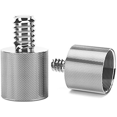Boseen Mic Thread Screw Adapter, 1/4" Male to 5/8" Female & 3/8" Male to 5/8" Female Converter Threaded Screw Adapter for Camera and Microphone Stands and Mounts Cover