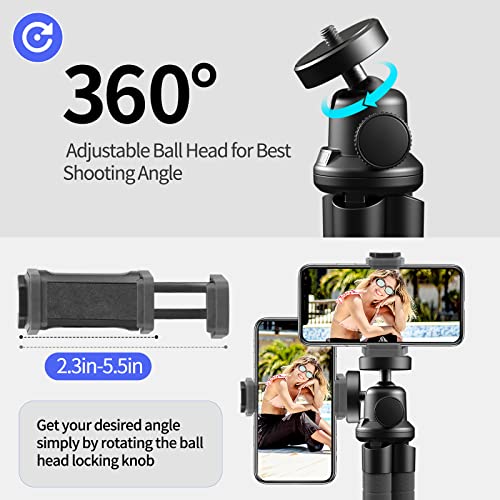 image for Aureday Phone Tripod, Flexible Tripod for iPhone and Android Cell Phon