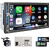 PLZ 7 Wireless Double Din Car Stereo Apple Carplay Radio Screen for Car Audio Receivers, Bluetooth 5.3 Car Play Android Auto Touchscreen, 240W 4.2 CHN 2 Subwoofers Outputs, Backup Camera, SWC, FM/AM