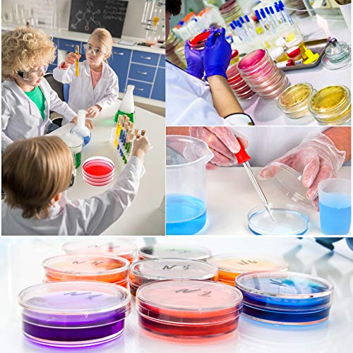 30 Pack Plastic Petri Dishes with Lids,90 x 15mm Clear Plastic Petri Dish Set for School Experiment Project,Lab,Storing,Seeding,Science Themed Party