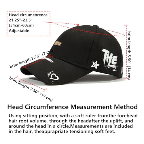 Image of Baseball Cap for Women Men - Adjustable Size Hat | Sun Protection,Colourfast,Moisture Wicking,Ponytail Hole,Wrinkle Free