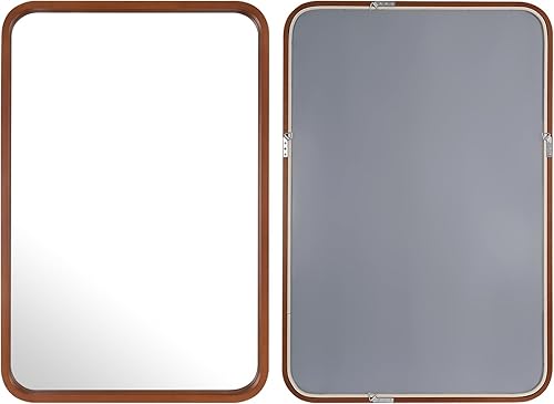 Miniatura 6 de WallBeyond Espejo de madera de 24 x 36 pulgadas para baño, espejo de pared con marco de madera, espejo rectangular montado en la pared para tocador