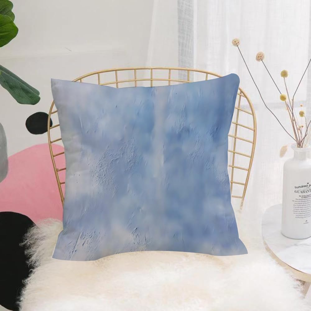 Hyosxw Soft Blue-Gray Brushstroke Texture Backgroun - A5 Cushion Cover,Throw Pillow Case Home Decorative For Living Room Bedroom Sofa Chair 18X18 Inch,Soft Blue-Gray Brushstroke Texture Background,Pillowcase 45X45cm