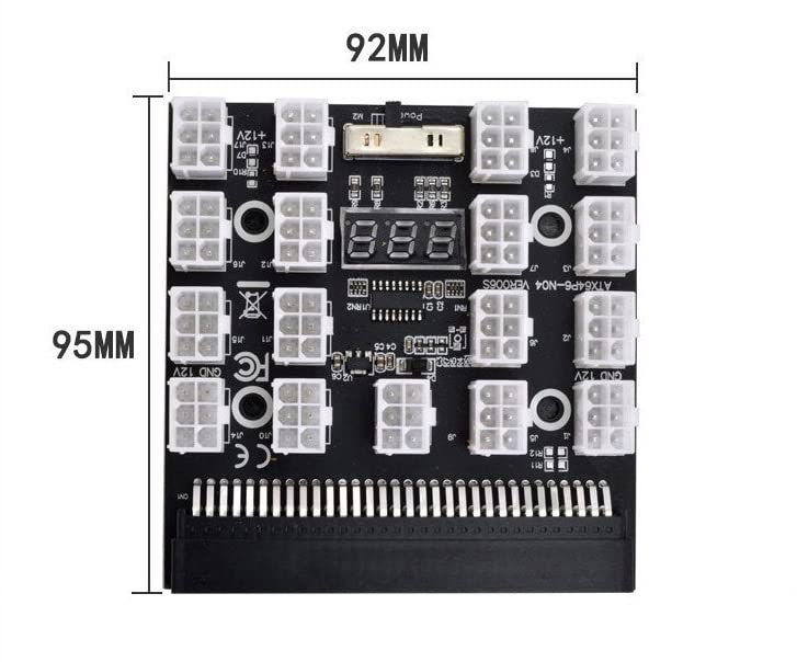RANY Modulo di Potenza Breakout Board Con 12pcs 6Pin a 8Pin Cavo Per Hp 1200W 750W PSU Gpu PC Alimentazione Ethereum Eth Mining