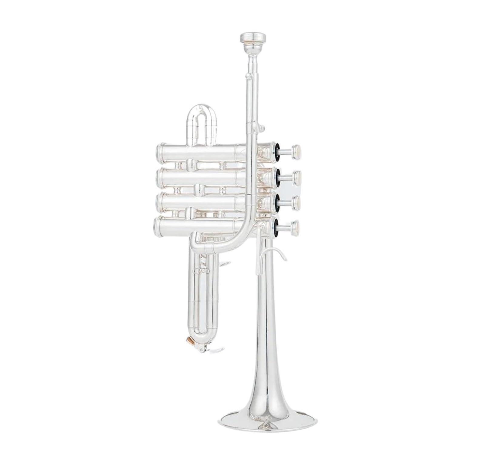 Trompeten für Anfänger Professionelle Hochtrompete Bb Piccolo Trompete Messing Gold Silber Lackoberfläche Trompete (Color : Silver)