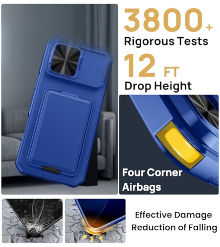 Image of SSLOTSCASE for iPhone 17 Pro Max Wallet Case with Card Holder, Royal Blue