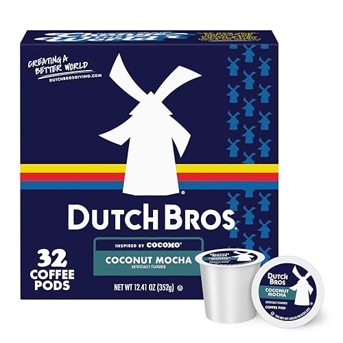 Dutch Bros Coconut Mocha Flavored Coffee inspired by Cocomo&reg;, 32 Count, Medium Roast, Single Serve Coffee Pods for Keurig K-Cup Brewers