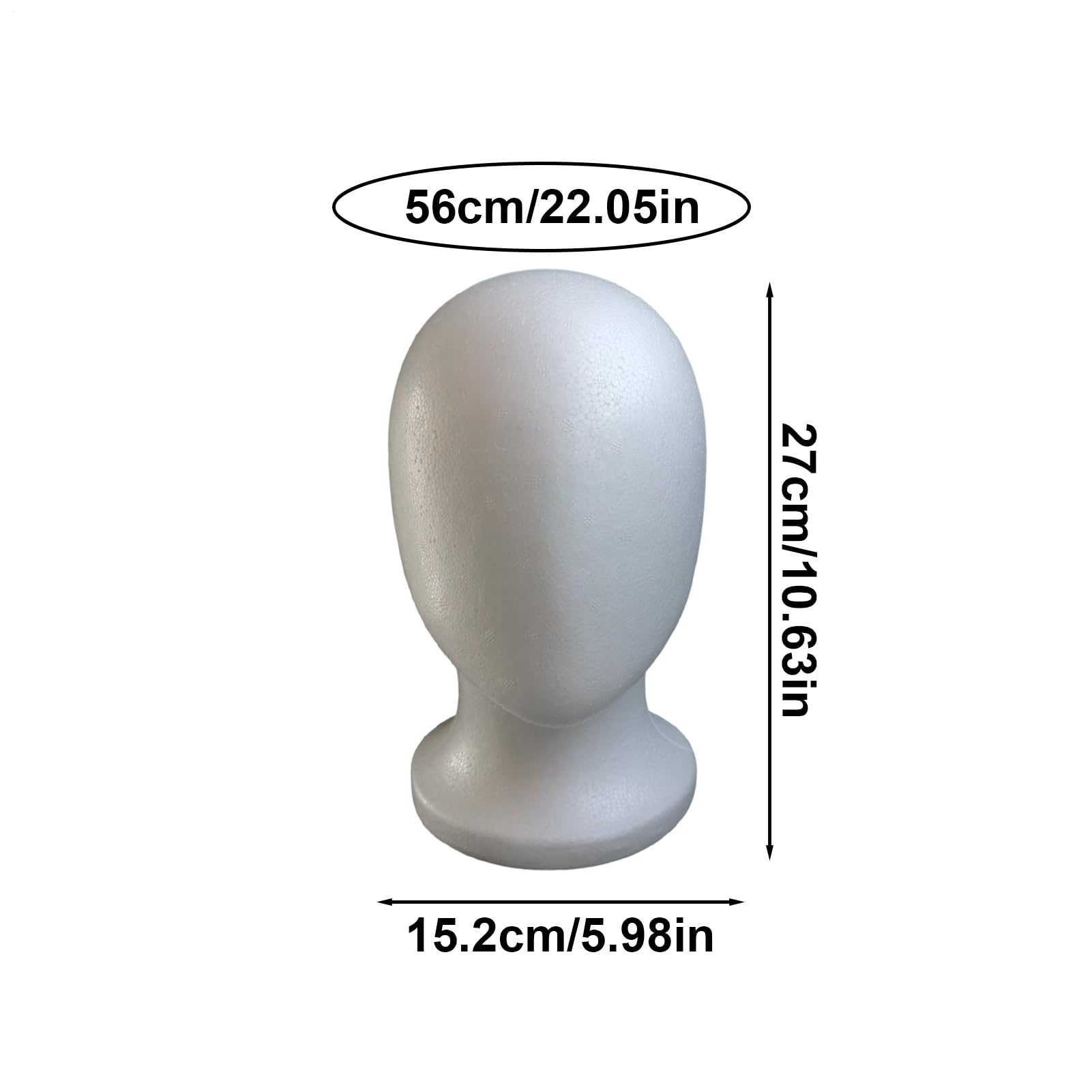 Głowa modelu z pianki, uchwyt na perukę z pianki manekina, głowa peruki, stojak na perukę styro-piankową, 27 x 15,2 cm, stylizacja kosmetyczna, łatwa instalacja, idealny do modeli peruk