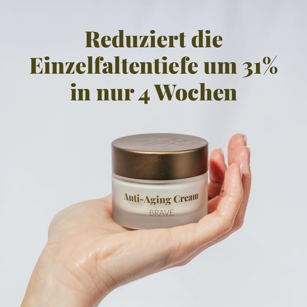 Vegane Anti Aging Creme mit Retinol 45ml – Dermatologisch getestet mit Bestnote „SEHR GUT“ – Kosmetik Made in EU – Anti Falten Creme Tierversuchsfrei – Nordic Cosmetic® Gesichtscreme