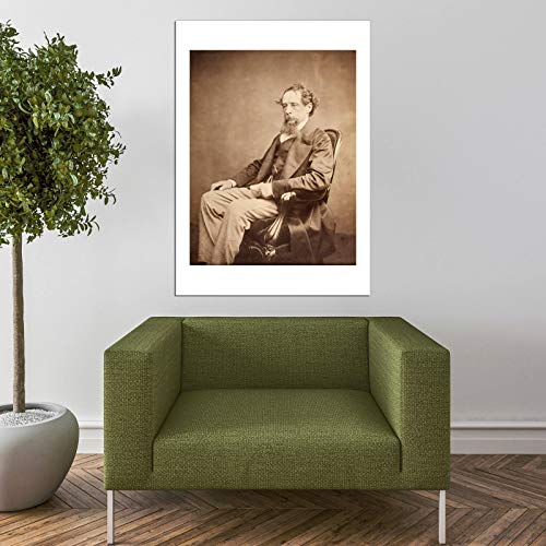 Affiche encadrée de Charles Dickens avec passe-partout mat XL
