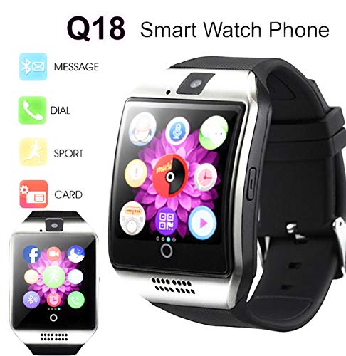 Q18 Android Bluetooth Smart Watch for Men, Women or Kids, Water Proof (Silver)
