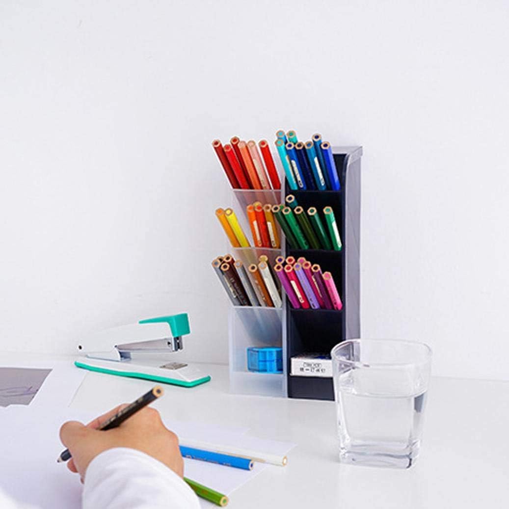 Small Desk Organizer- Pen Organizer Storage Cute Desk Pencil Markers Holder Storage Box Set Multi-Functional Stationary Desktop Cup Organizers for Home RoomOfficeSchool Art Supply, White, 19144cm : Office Products