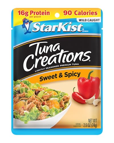 Image of StarKist Tuna Creations Sweet and Spicy, 2.6oz Pouch, 1-Pack | 16g Protein Per Serving, Wild Caught, Shelf Stable Seafood, Gluten Free, Soy Free, No Draining, Ready to Eat for Salads