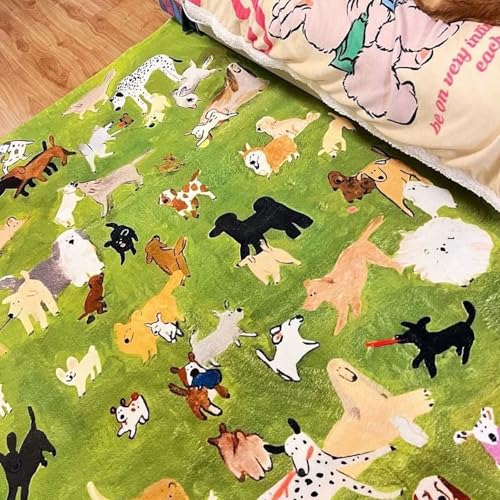 ラグマット カーペット 絨毯 犬柄 総柄 かわいいラグ フロアマット 敷物 大判 毛が短い 掃除しやすい 吸水速乾 へたらない 速乾性 防臭 撥水加工 ふわっと手触り 丸洗いOK 居間 民泊 室内用 屋内 四季通用 60cm*90cm