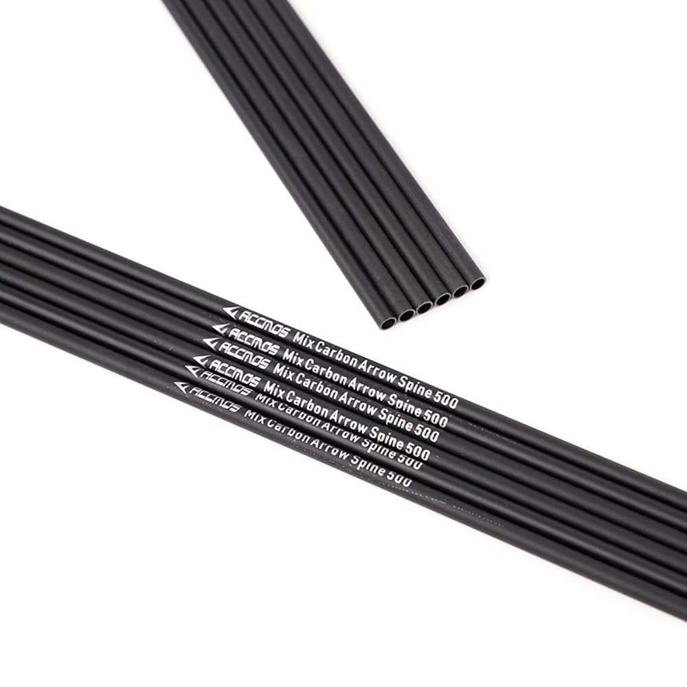 Lot De 12 Arbres De Flèches Carbone Spine 500 – Diam. Int. 6.2 Mm (.244"), Longueur Personnalisable 22-30", Pour Arc Classique & Poulies