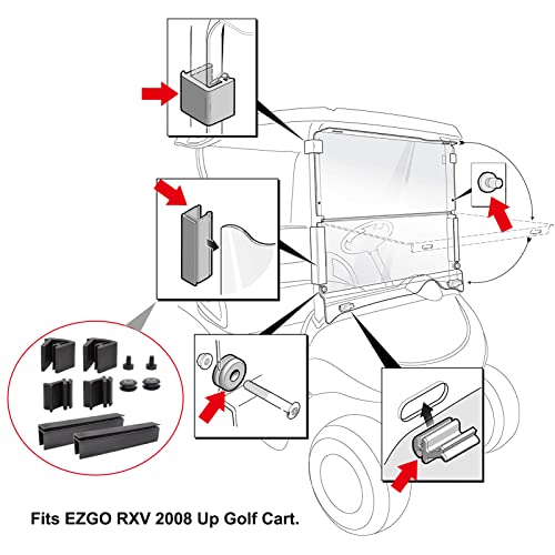 Panglong Ezgo Rxv Windshield Sash Clips Kits Ome 603852 For 2008 Up Golf Cart #TOP5