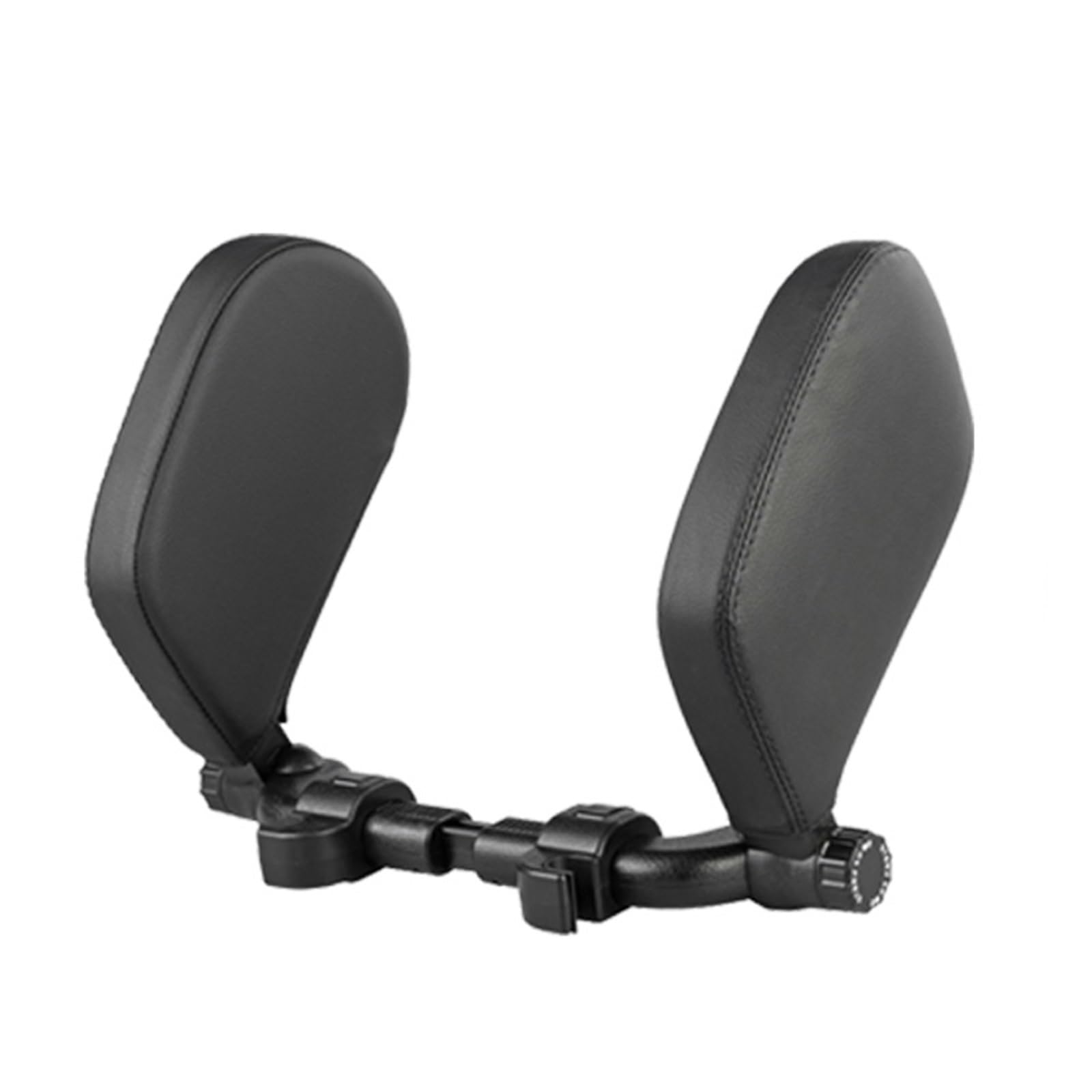 Car Pillow Cojín espuma viscoelástica para asiento coche, soporte telescópico para la cabeza para dormir lado en la columna cervical. Lumbar Supports Cushion(Black Leather)