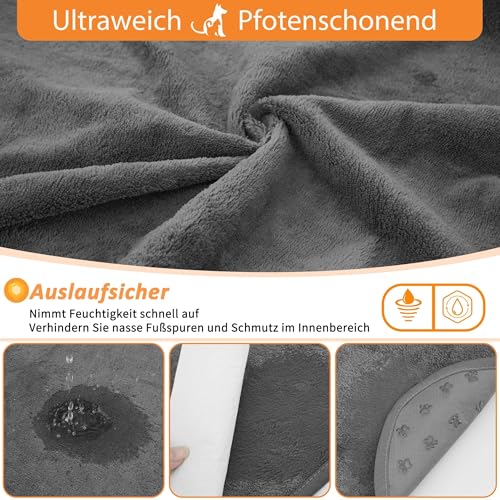 Bunlitent Waschbare Hundepads 165x122 cm 3er Set, Waschbare Haustier-Urinunterlage Schnell Absorbierend, Wasserdicht für Welpen & Inkontinente Hunde, Stubenreinheit & Training, Grau
