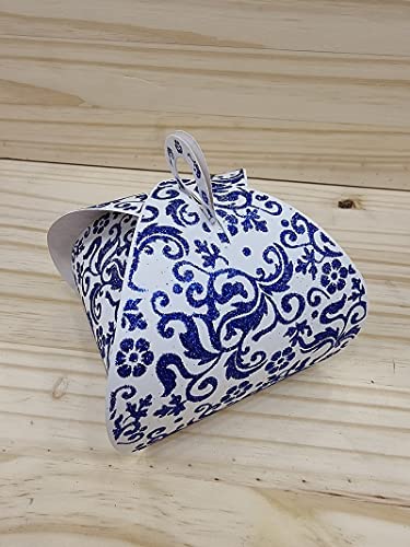 dounia mariage Boite à Gâteau 25 Pièces blanc/bleu roi Cover