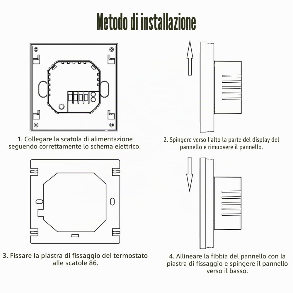 Termostato WiFi, Aoresac Termostato Intelligente LCD Digitale per Riscaldamento dell'acqua Compatibile con Amazon Google Home, Touch Screen Sostenere il Controllo di Programmazione 5+2/6+1 (Nero)