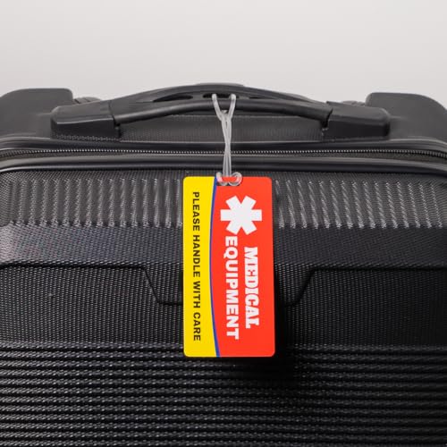 Medical Equipment Luggage Tag, Medical Equipment ID Identification Luggage Tag Medical Alert Bag Tag Travel Supplies (2.1" X 4.5", Medical Equip - Red)3